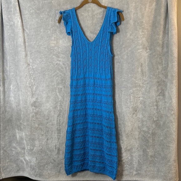 Kohl's Vibrant Blue Crochet Midi Dress - Picture 7 of 7